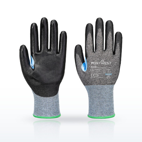 Portwest A642 Cut Resistant Gloves, ANSI A4, CS Cut D18 PU Glove A4