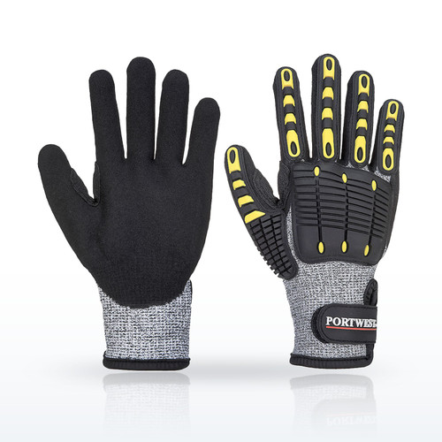 Portwest A722 Impact C13 Nitrile Sandy Reinforced Palm Glove A4