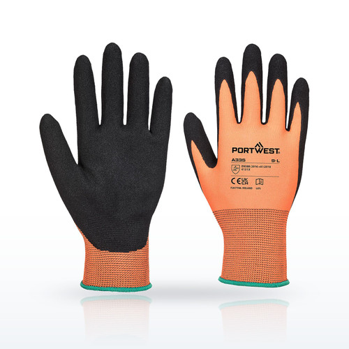 Portwest A335 Coated Gloves, Grip 15 Polyester Nitrile Sandy Glove