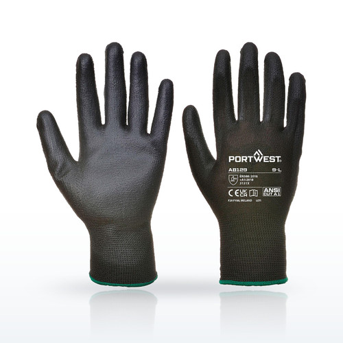Portwest AB129 Coated Gloves, Grip 13 PU Palm Essential Full Box
