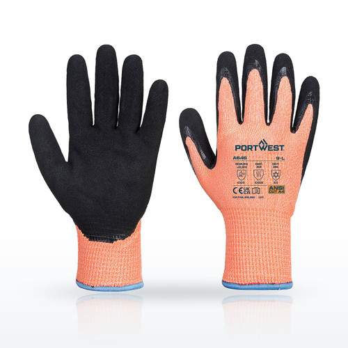 Portwest A646 Cut D13 Nitrile Viz-Tex Cold Glove A4
