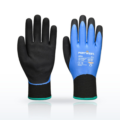 Portwest AP01 Cold Weather Gloves, Cold 13 Latex Aqua Glove