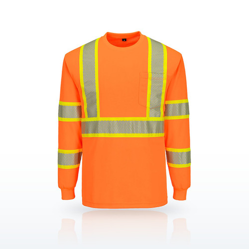 Portwest CA113 Hi-Vis Shirts, Hi-Vis X Back T-Shirt L/S