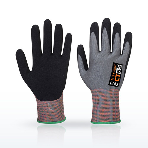 Portwest CT65 Cut Resistant Gloves, ANSI A5, CT Cut E15 Nitrile Glove A5