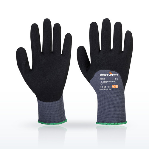 Portwest A352 Coated Gloves, Grip 15 Nitrile Sandy 3/4 Palm Glove