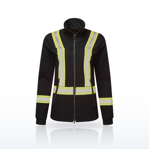 Portwest IOS375 Arc Flash Jackets, Women's Segmented Striped Navy Fleece Full