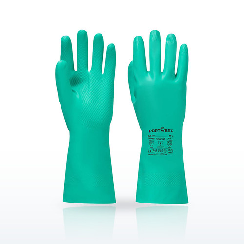 Portwest A812 Chemical Resistant Gloves, Nitrosafe Plus Chemical Gauntlet