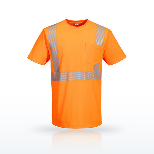 Portwest L044 Hi-Vis Shirts, Hi-Vis Segmented Tape Lightweight T-Shirt S/S