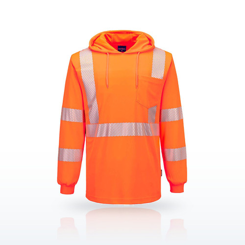Portwest L042 Hi-Vis Lightweight Hooded T-Shirt L/S