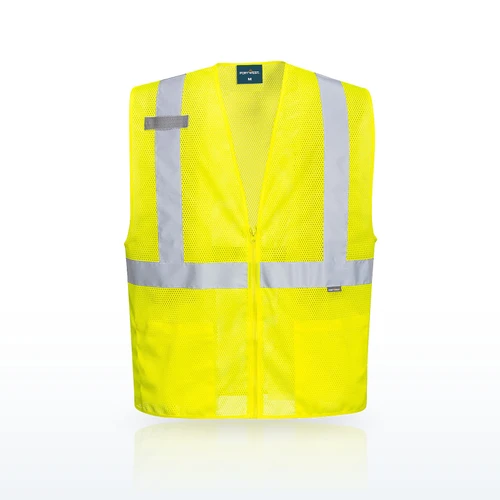 Portwest UC493 Economy Hi-Vis Band and Brace Zipped Mesh Vest