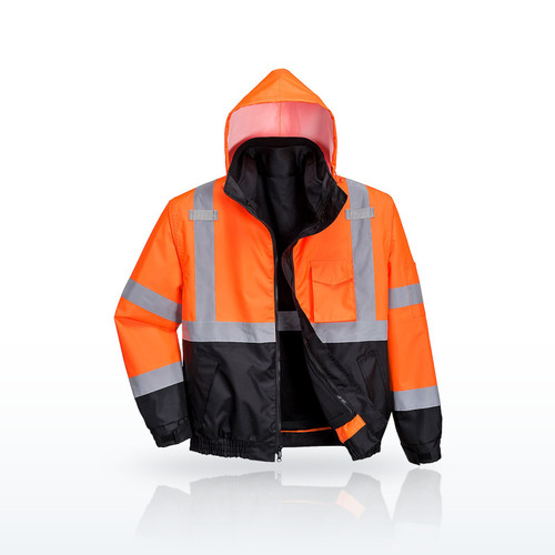 Portwest US365 Hi-Vis 3-in-1 Contrast Premium Bomber Jacket