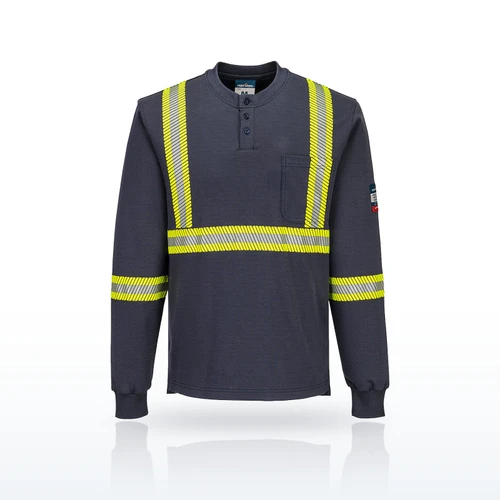 Portwest FR748 Arc Flash Clothing, Bizflame Knit 2 X Back FR Henley