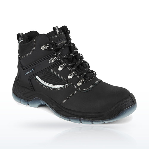 Portwest FW69 Safety Shoes, Steel Leather Hiker Boot I C PR SD35 SR