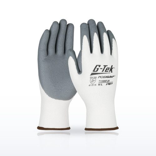 G-Tek PosiGrip 715SNFLW Seamless Knit Nylon Glove, Nitrile Coated Foam Grip