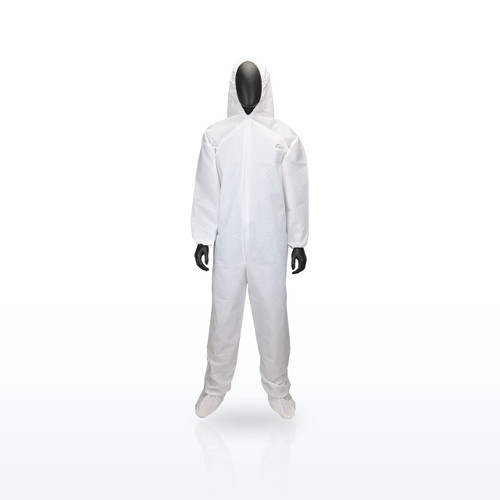 PosiWear UB Coverall with Elastic Wrist & Ankle, Attached Hood & Boot 56 gsm
