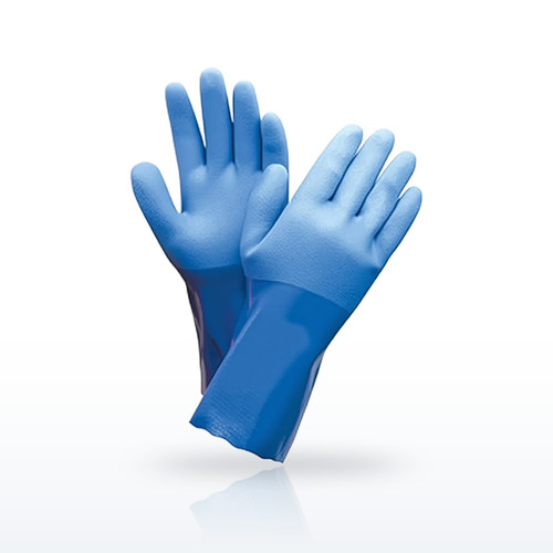 PowerCoat® PVC Dipped Glove with Interlock Liner and Rough Finish - 12" Length