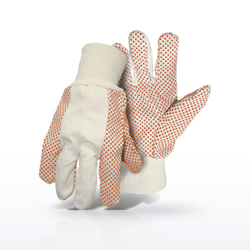 PIP 1JP5504 Cotton Canvas Gloves, PVC Coated, PVC Dotted Grip on Palm