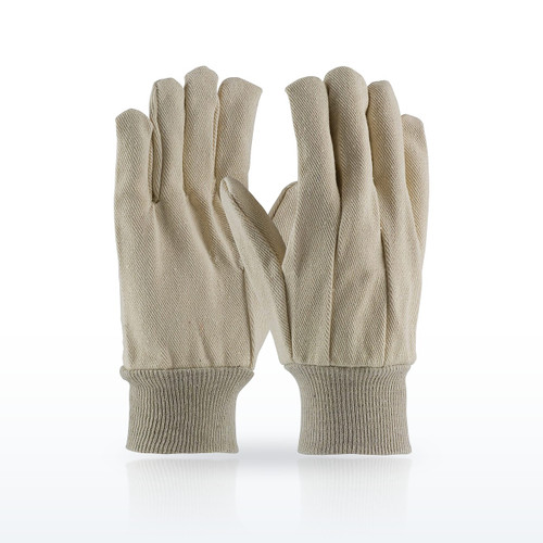 PIP 90-912 Premium Grade Cotton Canvas Single Palm Glove, Knit Wrist