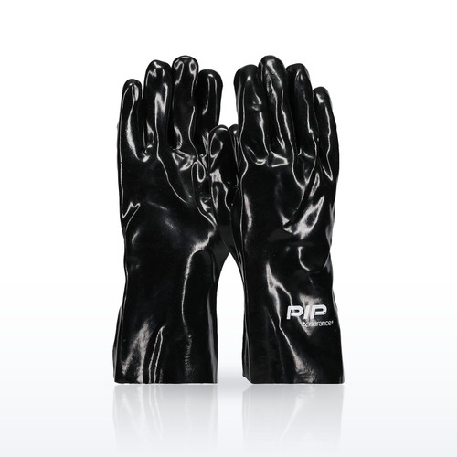 Premium PVC Dipped Glove with Interlock Liner and Smooth Finish - 12" Length