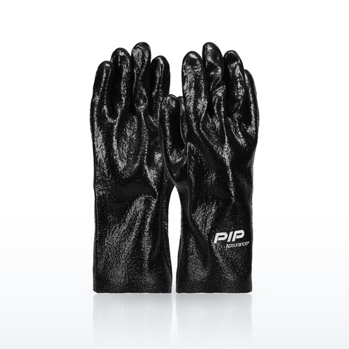 Premium PVC Dipped Glove with Interlock Liner and Semi-Rough Finish - 12" Length