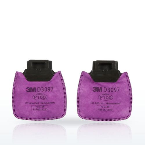 3M D3097 Cartridge Respirators, Secure Click P100 Filter, Nuisance OV Relief