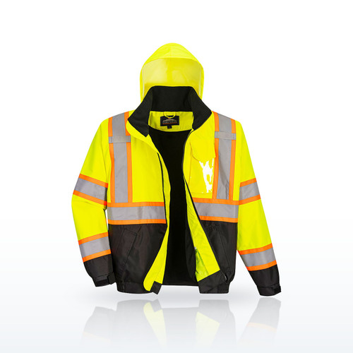 Portwest US367 Hi-Vis Jackets & Outerwear, Hi-Vis 2-in-1 Contrast Bomber Jacket