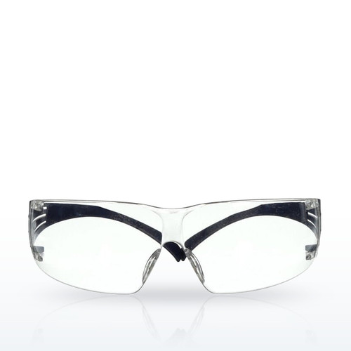 3M SecureFit 200 Safety Glasses, Clear Lens, Blue Temples