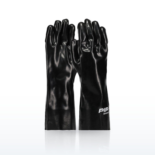 Premium PVC Dipped Glove with Interlock Liner and Smooth Finish - 14" Length