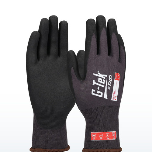G-Tek 34-840 Coated Gloves, ANSI YES, Premium Seamless Knit Nylon/Spandex Glove