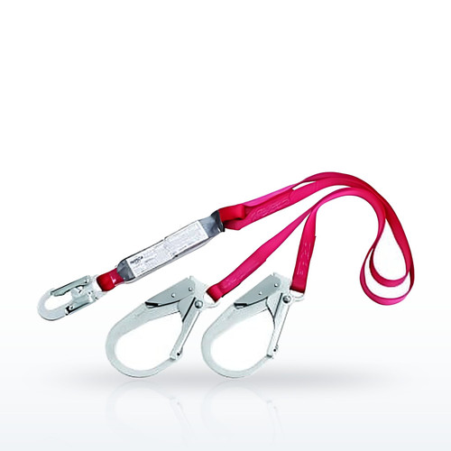 PROTECTA® PRO Shock Absorbing Lanyard, 6 ft, Rebar Hook Connection, 2 Legs