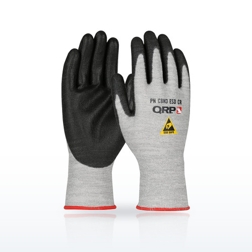 QRP Qualakote CBH3ESDCR Cleanroom Gloves, ANSI A3, Polyurethane Coated