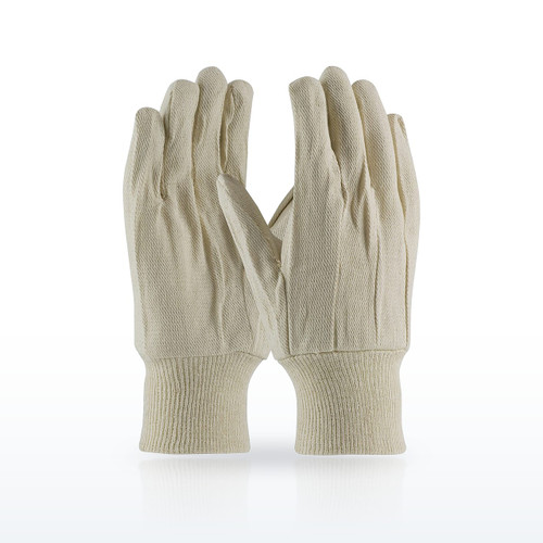 PIP 90-908 Premium Grade Cotton Canvas Single Palm Glove, Knit Wrist