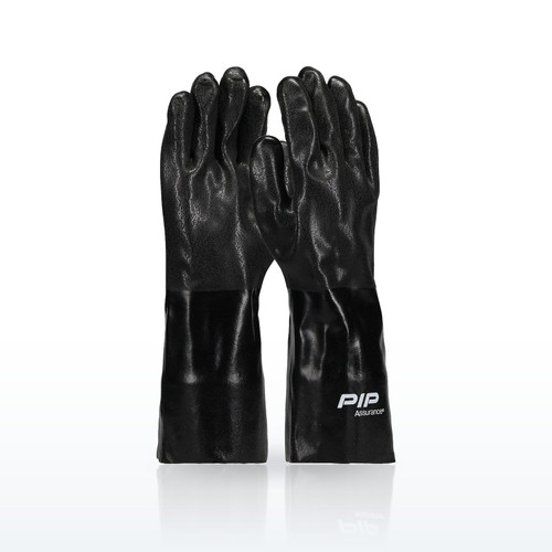 Premium PVC Dipped Glove with Jersey Liner and Rough Sandy Finish - 14" Length