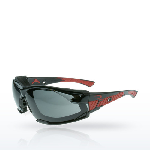 Radians Obliterator™ IQ Anti-Fog Foam Lined Safety Eyewear - Black/Red Frame