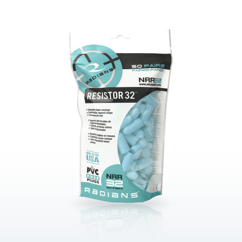 Radians Resistor 32 Foam Earplugs Bag, Uncorded