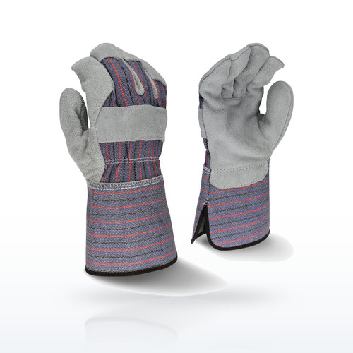 Radians RWG3200G Leather Palm Gloves, Regular Shoulder Gray Split Cowhide