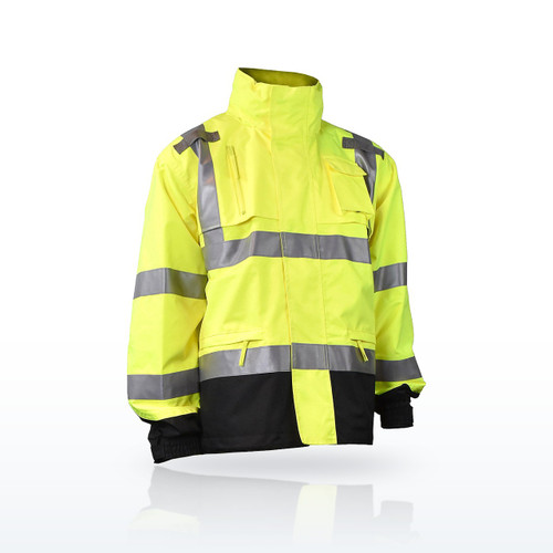 Radians RW32-3Z1Y Hi-Vis Rainwear, Heavy Duty Rip Stop Waterproof Rain Jacket
