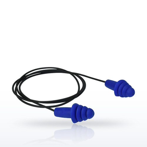 Radians FP43-FMD Resistor II Metal Detectable Reusable Flanged Earplugs, Corded