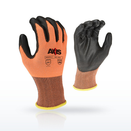 Radians RWG557 AXIS A4 Cut Glove, High Tenacity Nylon Shell, Polyurethane Coated