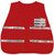 MCR Safety ICV204 Hi-Vis Vests, Red Incident Command Safety Vest Polyester
