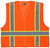 MCR Safety Hi-Vis Reflective Orange Safety Vest, Manufactured with Recycled Materials - RSURVMO