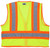 MCR Safety Hi-Vis Reflective Lime Safety Vest, 4.5 Inch Orange Silver Stripes - WCCL2LFR