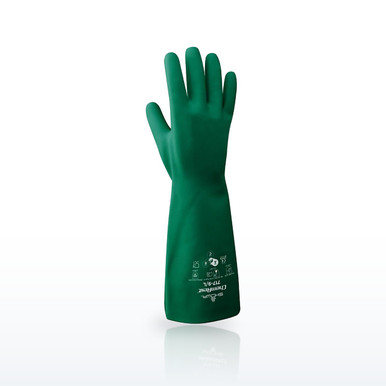 SHOWA 717-11 717 Unlined Nitrile Chemical Gloves, 11 mil, Size 11 (2XL)