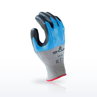 SHOWA S-TEX 376 Hagane Coil Foam Nitrile Coated Cut Resistant Gloves, ANSI A4