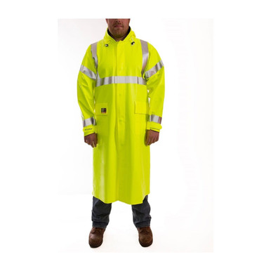 Tingley C44122.XL Hi-Vis Rain Gear, Eclipse FR Hi-Vis PVC Nomex Rain Coat, 48 in