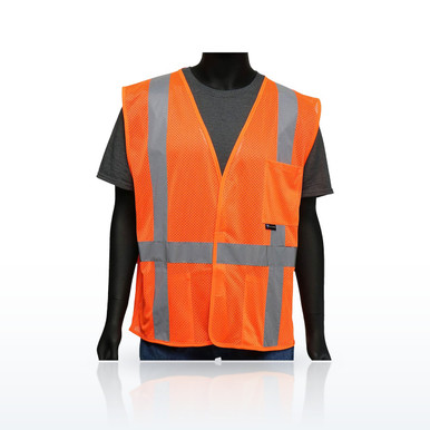 PIP Viz-Up 47218 Hi-Vis Vests, ANSI Type R Class 2 FR Treated Three Pocket Mesh