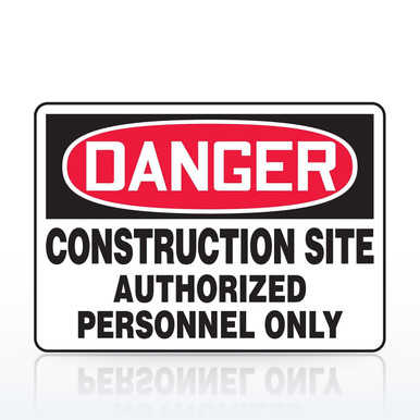 Accuform MADM003VA Safety Signs, Danger Construction Site Authorized Personnel