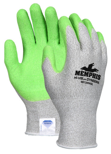 MCR Safety CutPro 9672HVG Cut Resistant Gloves, ANSI A2, Latex Coated