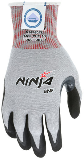 MCR Safety Ninja N9676DT Cut Resistant Gloves, ANSI A3, Nitrile Coated