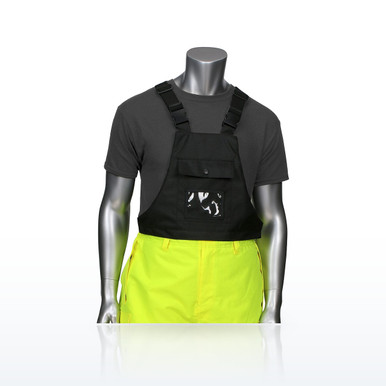 PIP 318-1775 Hi-Vis Pants & Bibs, ANSI Class E Insulated Bib Pants, Black Trim